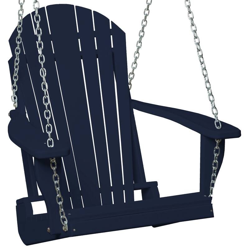 Poly Lumber Adirondack Swing Chair with Chains - Patriot Blue