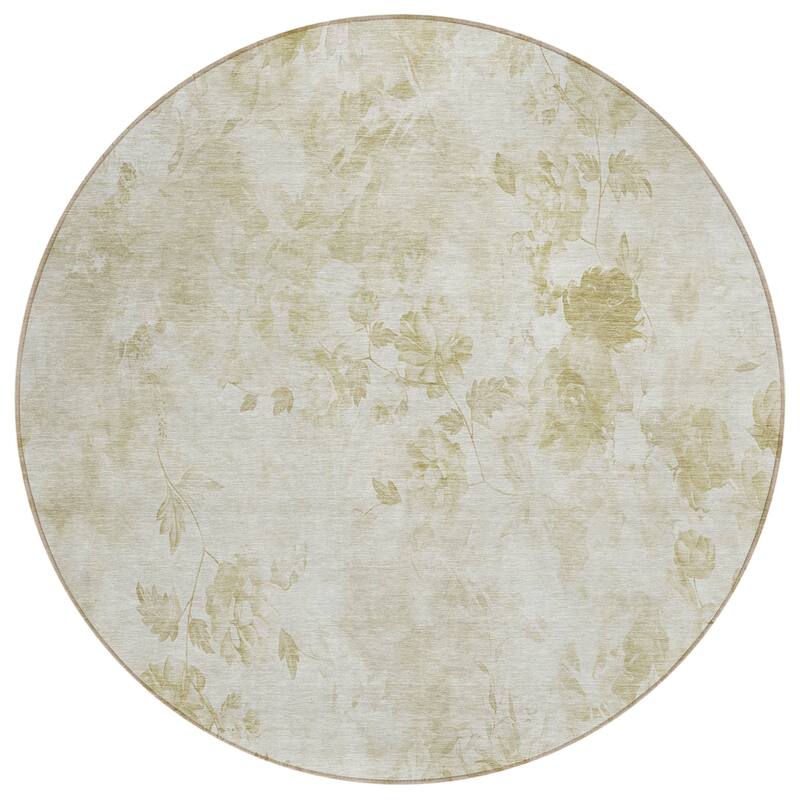 Machine Washable Indoor/ Outdoor Chantille Vanishing Floral Rug