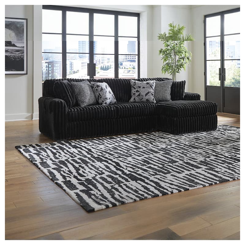 Signature Design by Ashley Midnight-madness Black 2-Piece Sectional Sofa with Chaise - 120" W x 65" D x 40" H - Right Facing