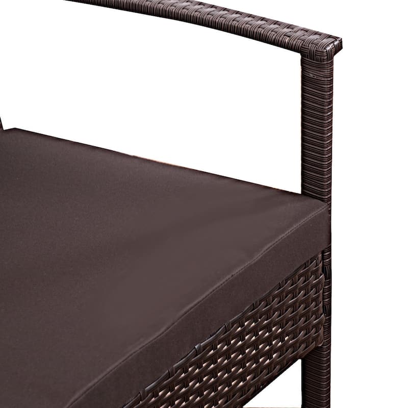 Complete 4-Piece Outdoor Rattan Wicker Patio Furniture Ensemble - 23" x 23.5" x 30.5" (L x W x H)