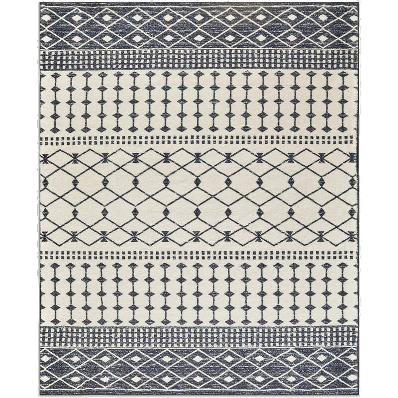 HomeRoots Geometric Modern, Contemporary Rectangle Area Rug