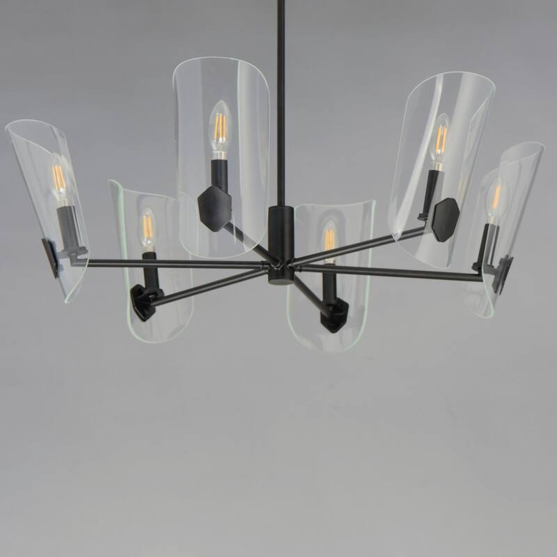Maxim 32356CL Armory 6 Light 29" Wide Taper Candle Style Chandelier
