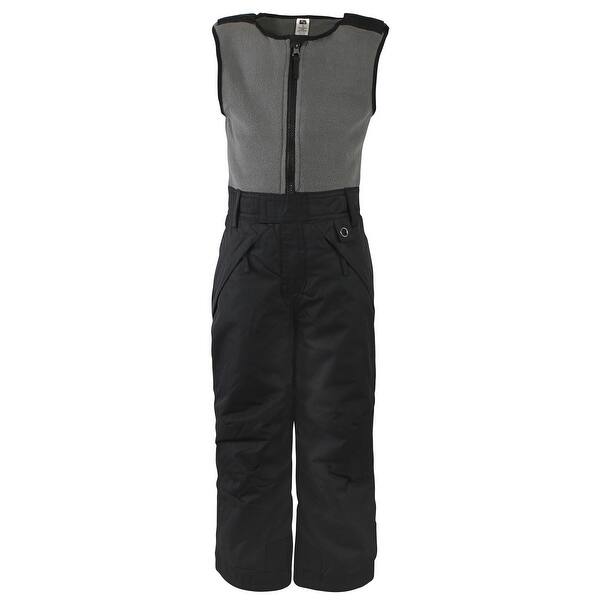 slide 1 of 1, Hudson Baby Unisex Snow Bib Overalls with Fleece Top, Black Charcoal 2T - Black Charcoal