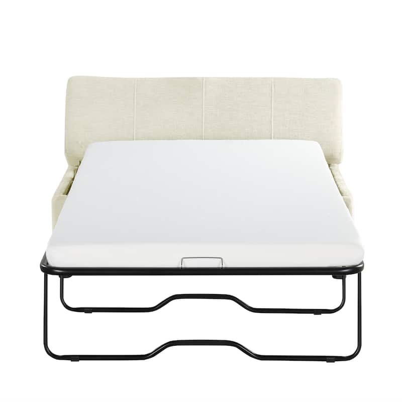 Roomfitters Twin Folding Ottoman Sleeper Bed with Mattress Convertible Guest Bed