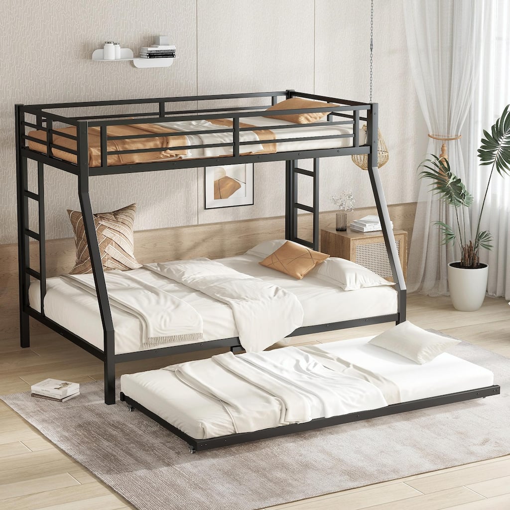 Metal Bunk Bed with Twin Size Trundle