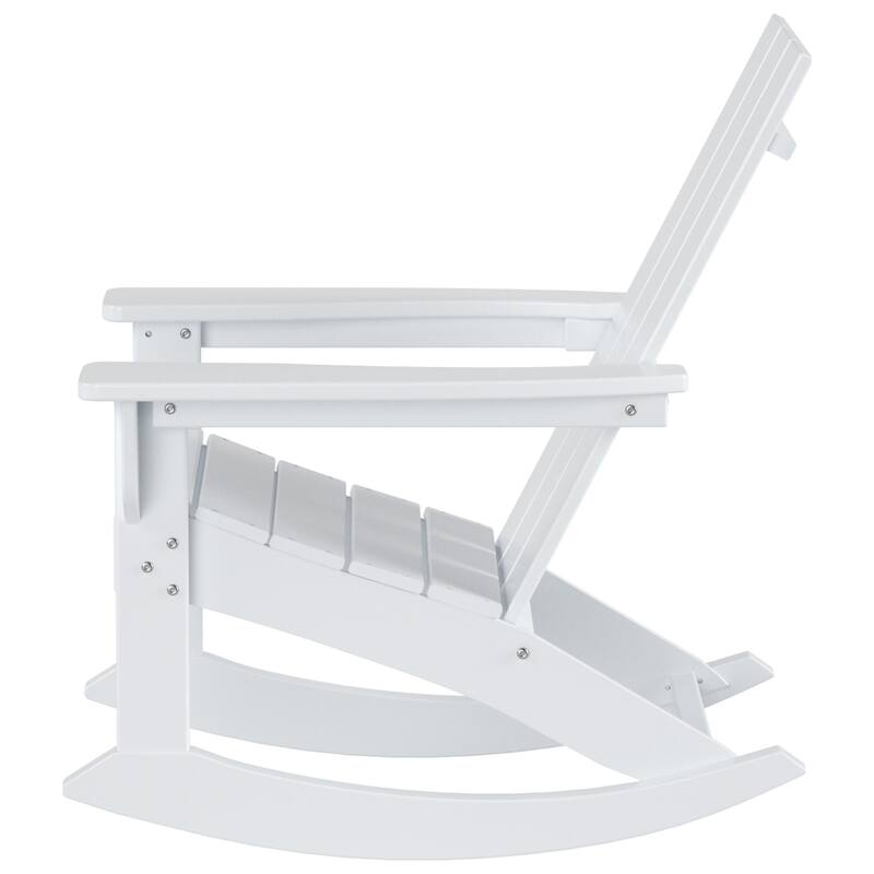 Shoreside Modern Eco-Friendly All Weather Poly Adirondack Rocking Chair