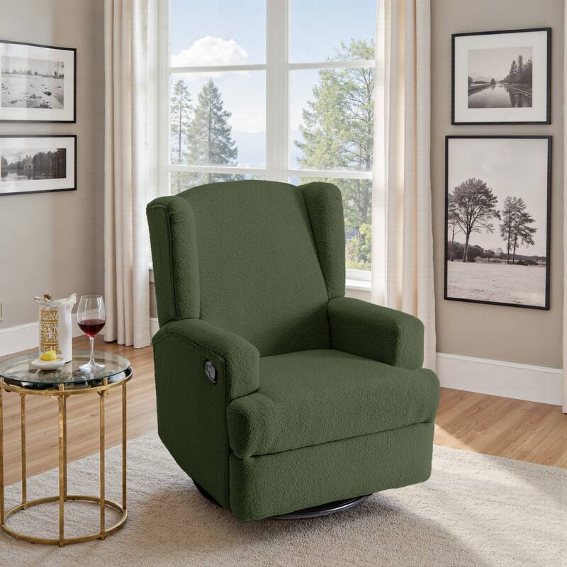 Swivel Wingback Glider Rocker Nursery Recliner Chair