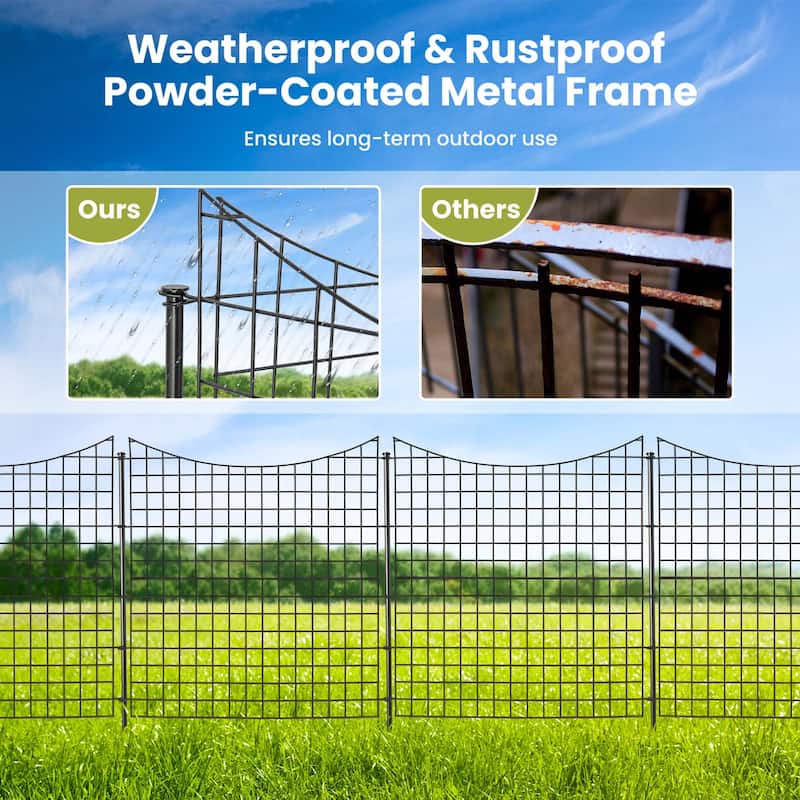 Costway 39'' Tall Outdoor Animal Barrier Decorative Garden Fence with - See Details