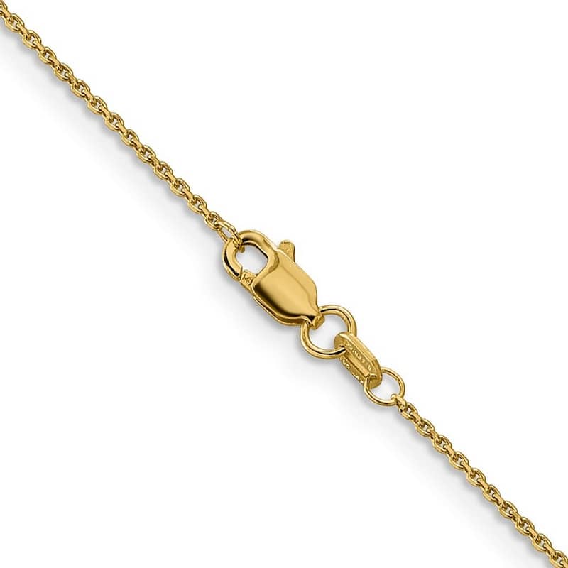 Curata 14k Yellow Gold 0.9mm Diamond-Cut Cable Chain Necklace Options: 16 18 20 22 24 26 30