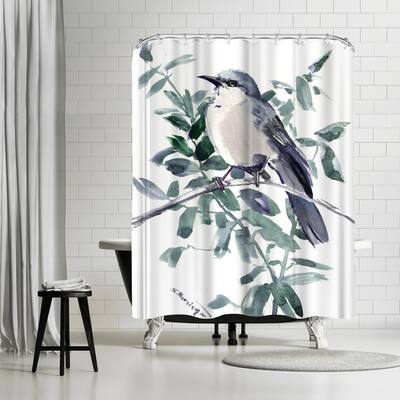 Americanflat 71" x 74" Shower Curtain, Mockingbird 4 by Suren Nersisyan