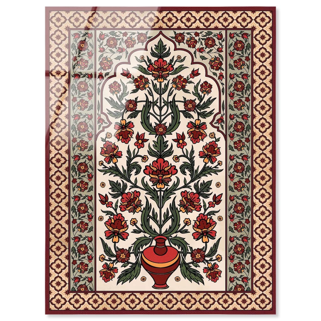 Royal Floral Mat Acrylic by Art Remedy, Ready to Hang