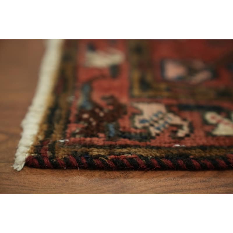 Hand Knotted Oriental 100% Wool Carpet Traditional Tribal Red Heriz Runner Rug - 10' 3'' X 3' 3''