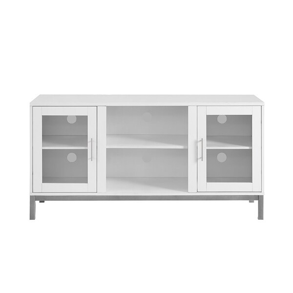 Delacora WE-BD52AV2D Avenue 52" Wide Metal Framed Wood Media Cabinet - White