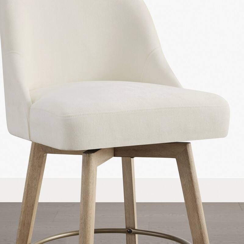 Spruce & Spring Modern Upholstered 360-degree Swivel Bar Stool for Kitchen and Home Bar