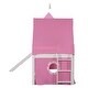 preview thumbnail 10 of 13, Twin Size House Loft Bed with Slide, Tent and Tower, Pink