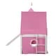 preview thumbnail 10 of 11, Twin Size Loft Bed with Slide Tent & Tower, Playhouse with Window,Pink