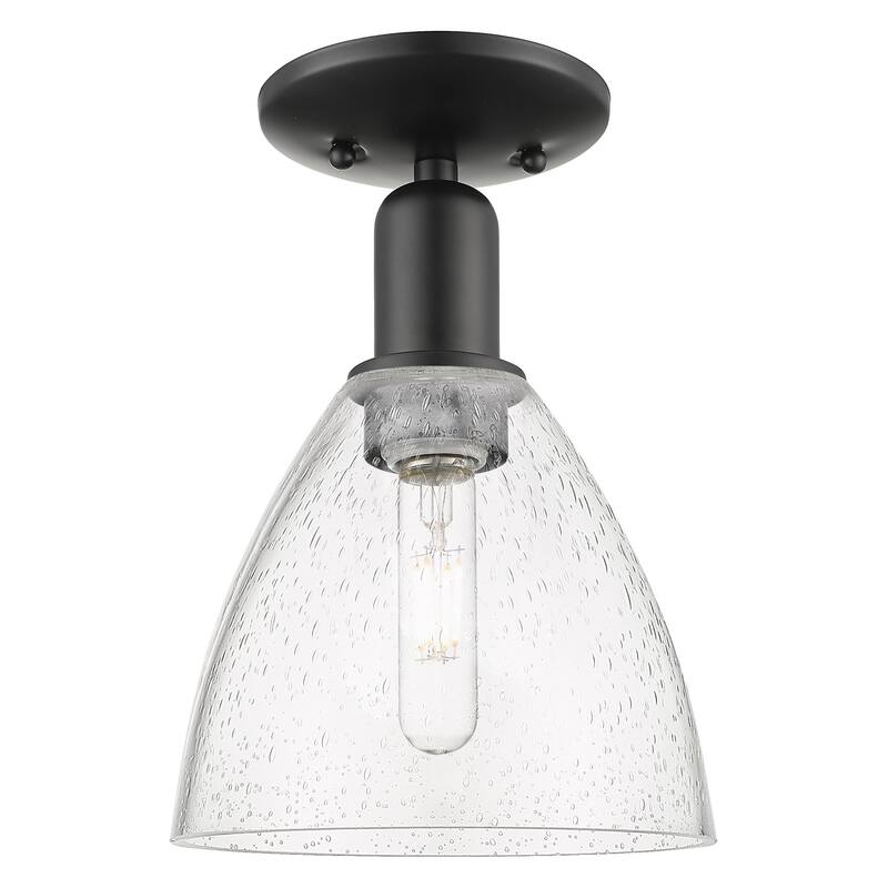 Innovations Lighting 716-1C-11-8 Bristol Semi-Flush Bristol 8" Wide - Matte Black / Seedy