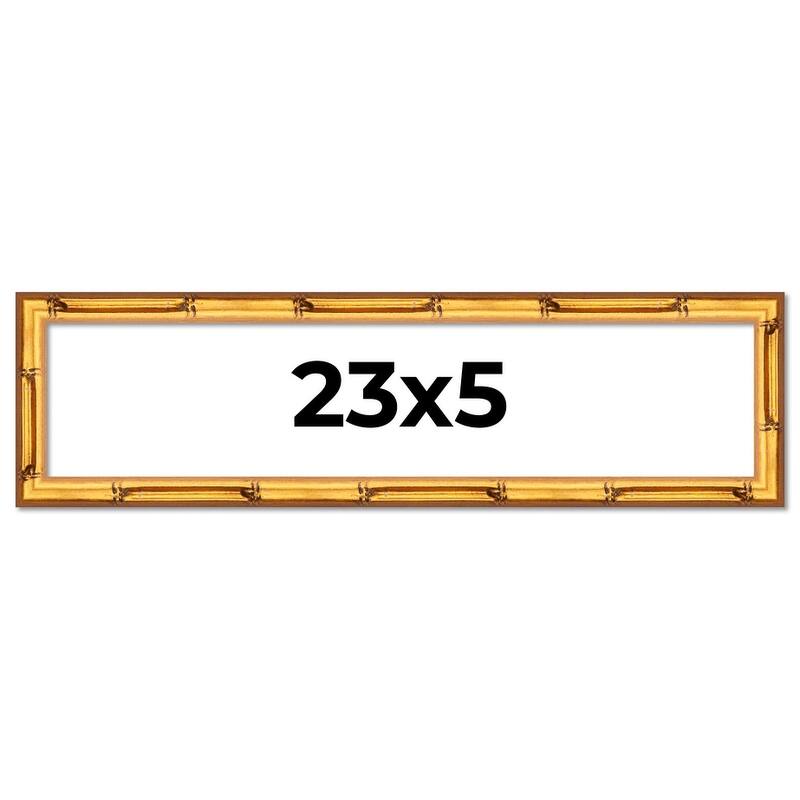 23x5 Frame Gold Bamboo Picture Frame Modern Photo Frame Includes UV Acrylic Shatter Guard Front Acid Free Foam Backing Board