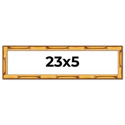 23x5 Frame Gold Bamboo Picture Frame Modern Photo Frame Includes UV Acrylic Shatter Guard Front Acid Free Foam Backing Board