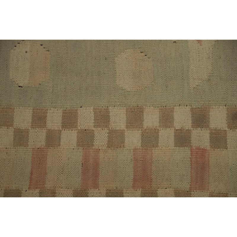Hand Woven Oriental 100% Wool Carpet Southwestern Tribal Green Kilim Area Rug - 5' 9'' X 4' 1''