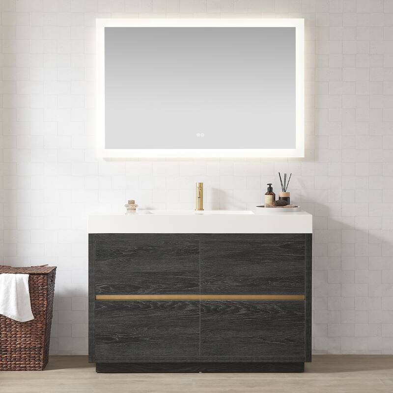 Huesca Bath Vanity with Composite Integral Sink Top and Mirror