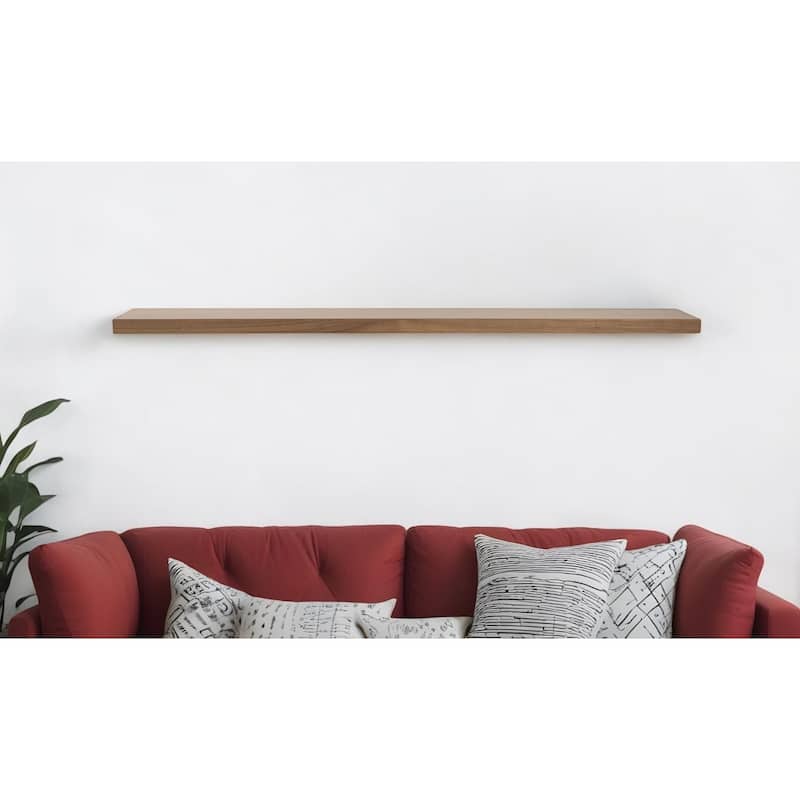 HomeRoots 43" Brown Wooden Wall Mounted Floating Shelf - 74.81" W x 1.97" H x 10.24" D