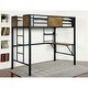 preview thumbnail 4 of 2, Wooden & Metal Twin Size Bunk Bed with Workstation, Black