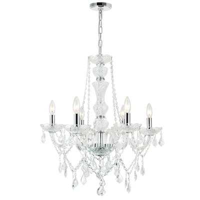 Princeton 6 Light Down Chandelier With Chrome Finish