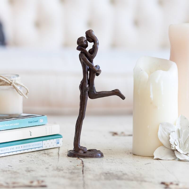 Passionate Kissing Couple Figurine - 8" - Bronze