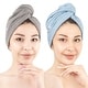preview thumbnail 22 of 86, American Soft Linen 100% Cotton Hair Drying Towels for Women, Cotton Hair Turban Turkish Towel Wrap, Head Towel Cap for Hairs Rockridge and Sky Blue