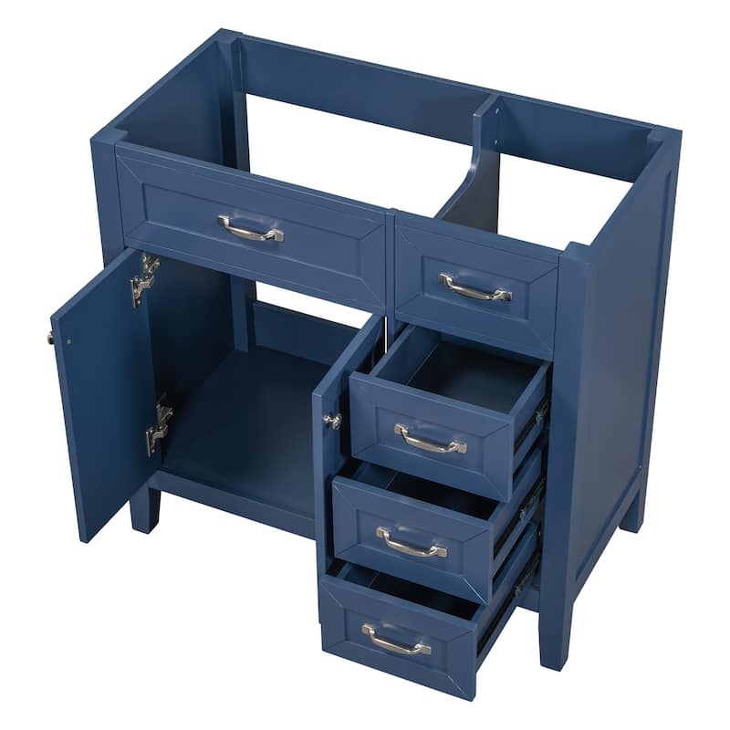 (Base Only) 36" Bathroom Vanity without Sink, Bathroom Cabinet with Drawers