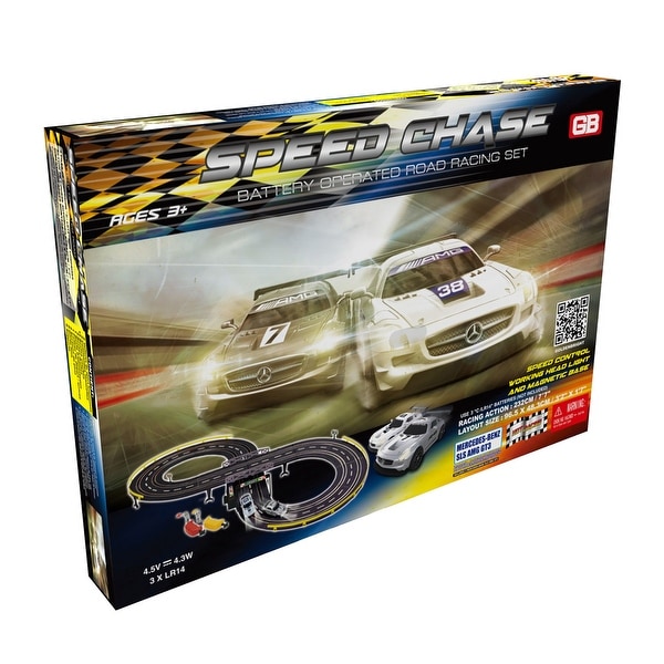 Speed Chase Road Racing Slot Car Set - Battery Operated. Opens flyout.