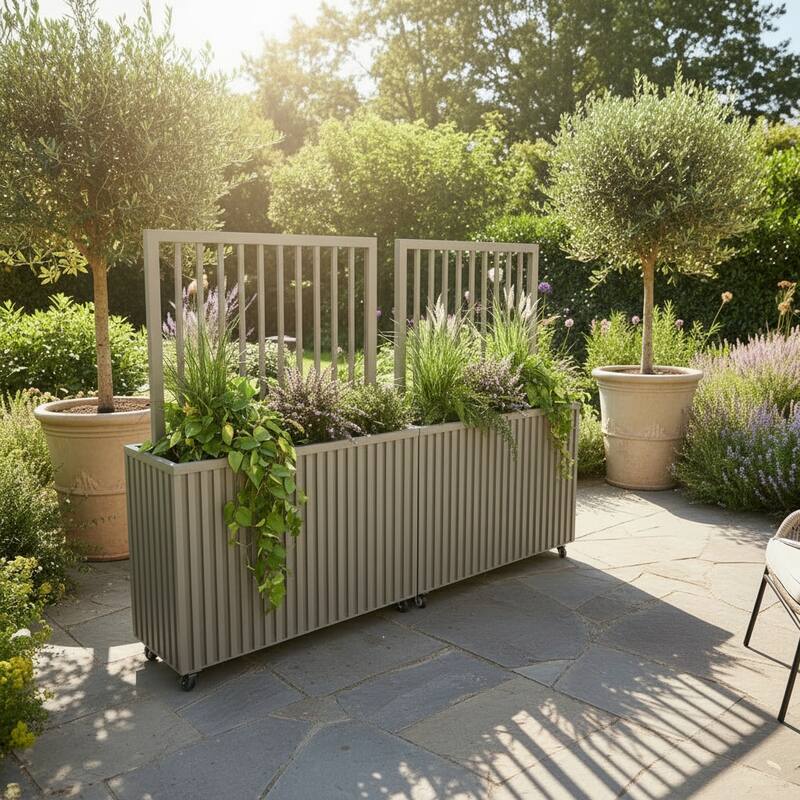 Grove Divider Planter, Grey Brown