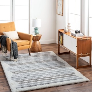 Livabliss Nomadic Striped Plush Area Rug