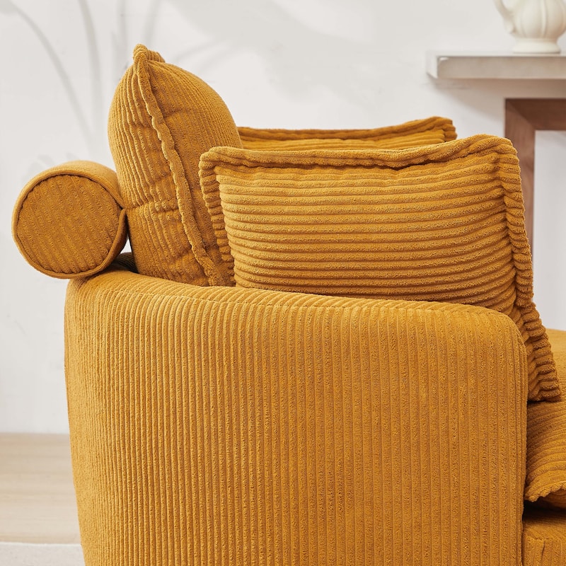 Modern Oversized Swivel Chair With Moon Storage for Living Room