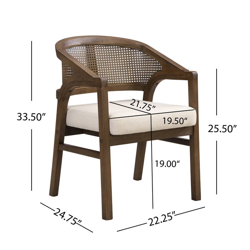 Christopher Knight Home - Eryndor Rubber Wood 7 Piece Dining Set With Rattan Back