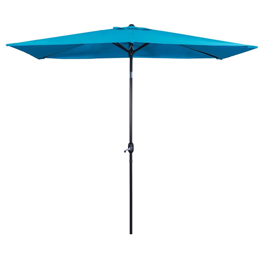 10ft Rectangle Patio Umbrella with Tilt and Crank Mechanism, Lake Blue