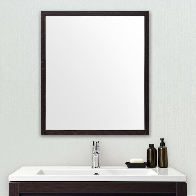 HomeRoots 26" Black Framed Bathroom Vanity Mirror - 21.50 in. x 25.50 in. x 1.75 in. - 21.50 in. x 25.50 in.  x 1.75 in.