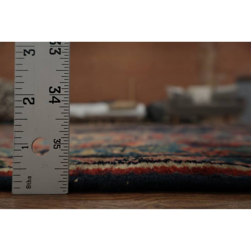 Hand Knotted Oriental 100% Wool Carpet Traditional Floral Navy Blue & Blues Sarouk Area Rug - 17' 3'' X 11' 4''