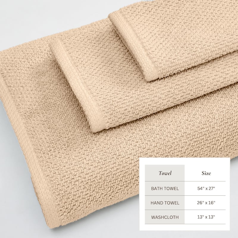 100% Cotton Acacia Collection Ultra Absorbant Popcorn Bath Towels