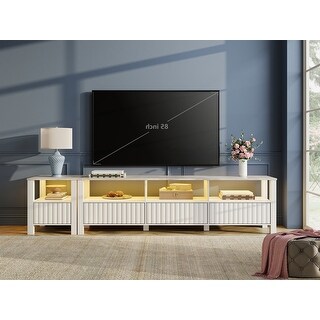 TV Stand for 90 inch TV Entertainment Center Espresso TV Console Table ...