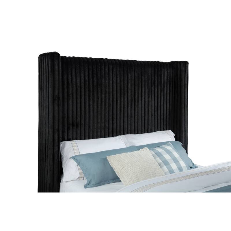 Centergrove Upholstered Wingback TV Bed Black