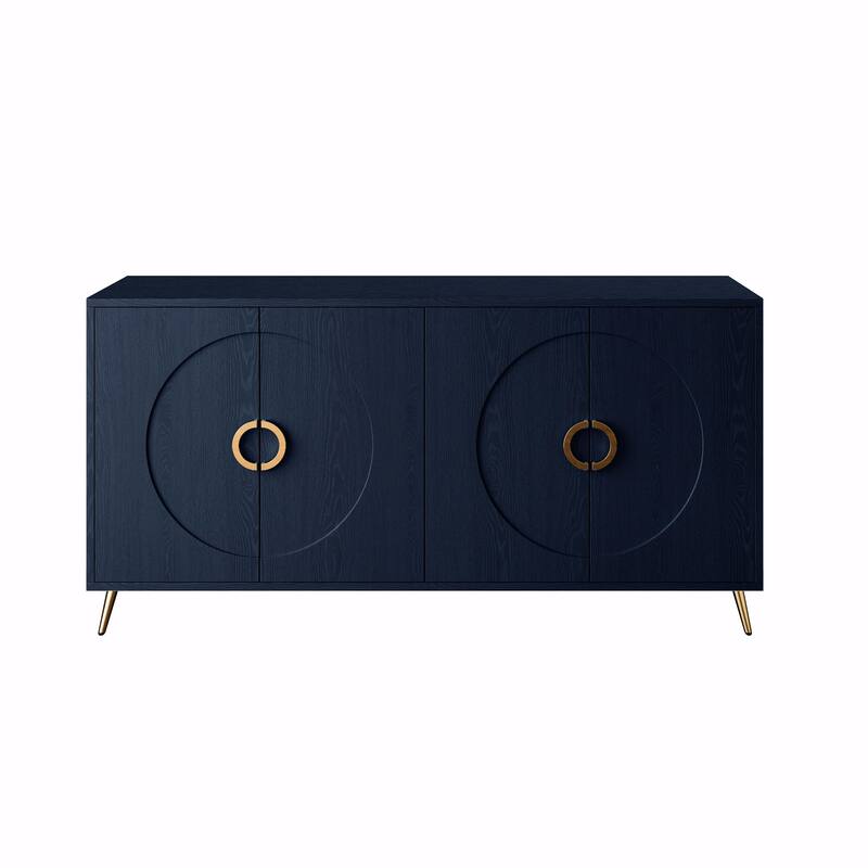 Modern Lacquered 4-Door Wooden Sideboard Buffet Cabinet
