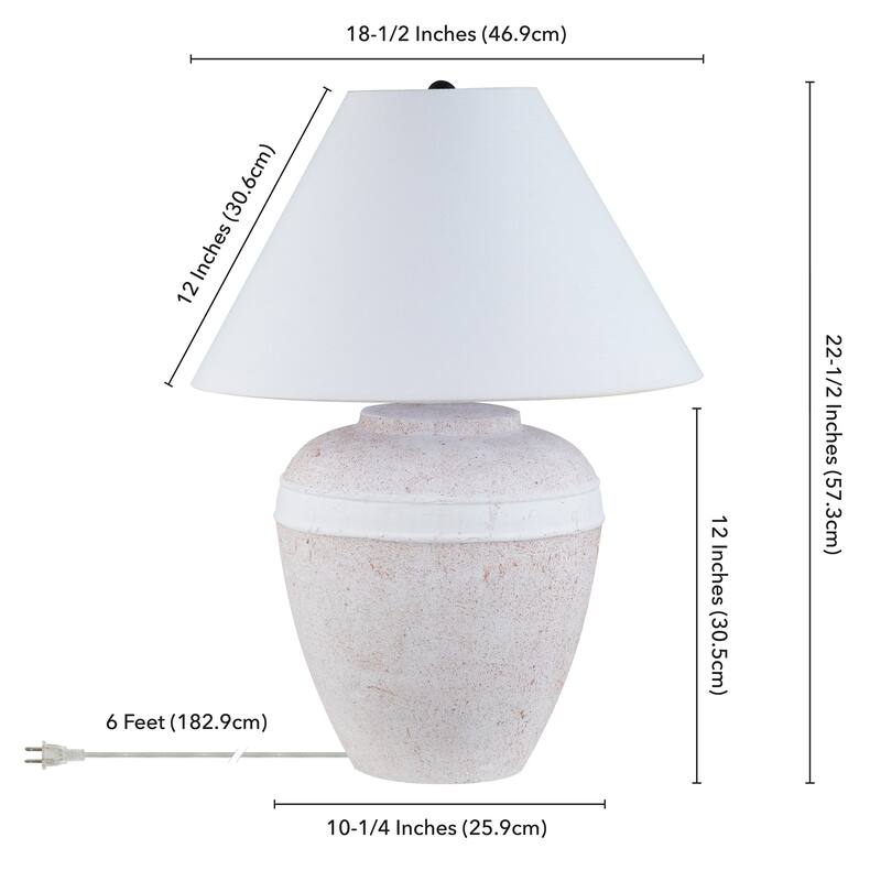 Chiara 23" Tall Ceramic Table Lamp with Fabric Shade - 18.5" Wide