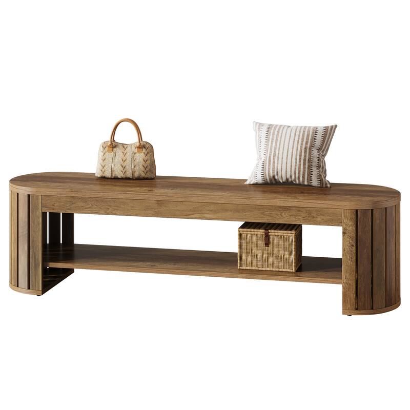Wood Entryway Shoe Bench, Shoe Storage Bench, Bedroom Entrance Living Room End of Bed Stool Accent Bench