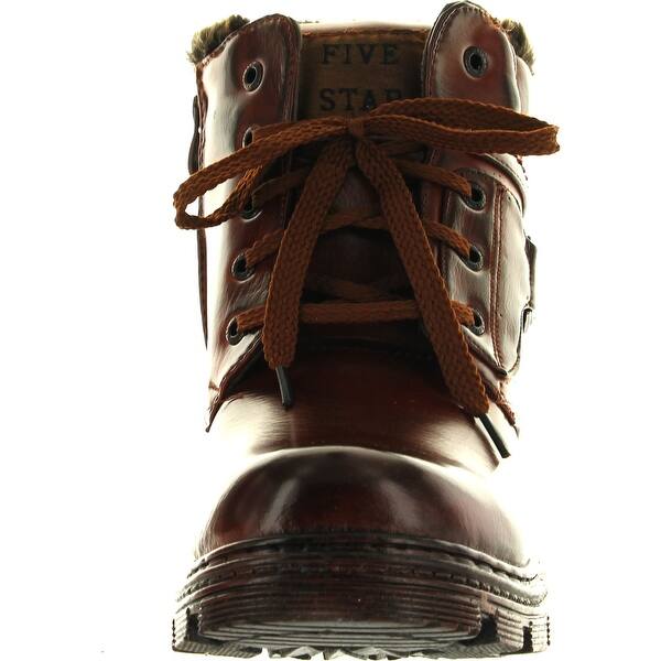 Shop Mens Winter Boots Ankle Fashion Lace Up Fur Full Lined Side