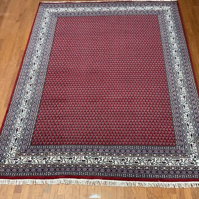 HERAT ORIENTAL Handmade Geometric Mir Wool Rug 8'6 x 11'6 - 8'6 x 11'6 - Red
