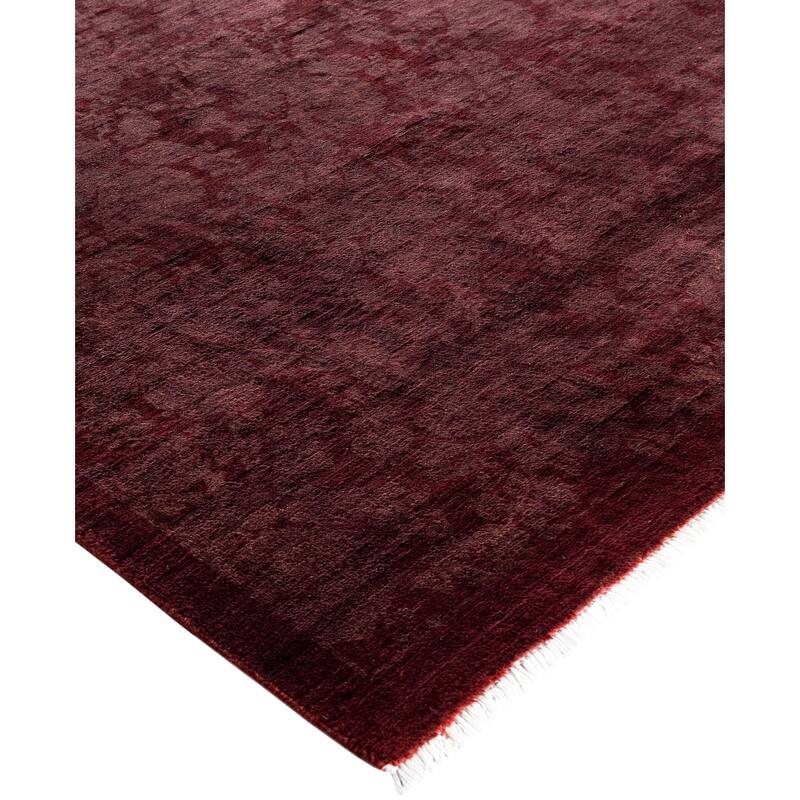 Overdyed One-of-a-Kind Hand-Knotted Area Rug - Red - 9' 1" x 11' 9"