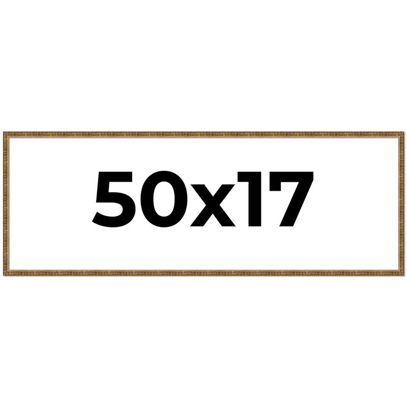 50x17 Frame Gold Solid Wood Picture Frame - Complete Modern Photo