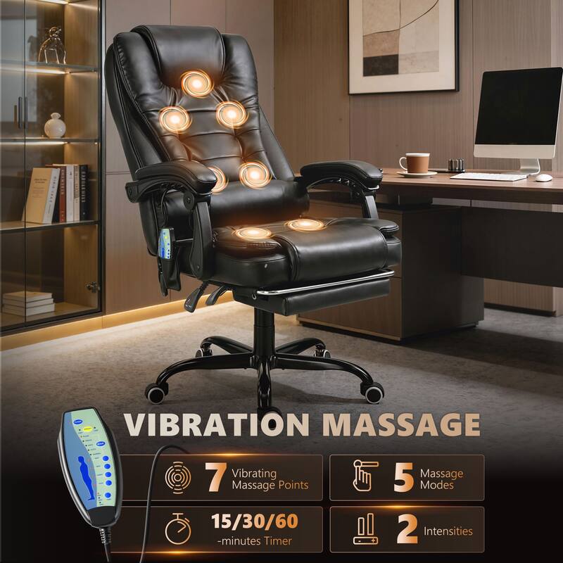 Vinsetto 7-Point Massage Office Chair High Back Executive Recliner - N/A
